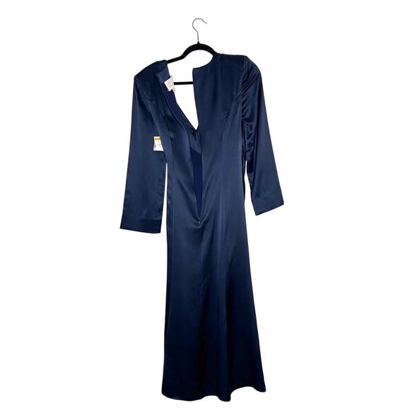 NWT Cinq a Sept Serena Faux Wrap Silk Midi Dress Women's Blue Size 00 - Picture 4 of 7